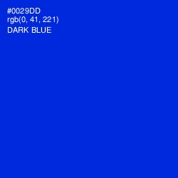 #0029DD - Dark Blue Color Image